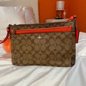Coach Signature Canvas Bag with Orange